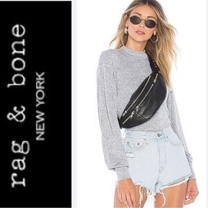 Rag & Bone Bigsby Long Sleeve Mock Neck Top in Heather Grey Size XS NWT …